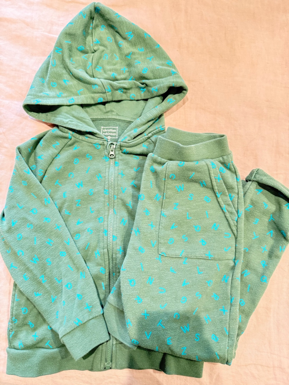 Christian Robinson Green Zip Hoodie and Pants